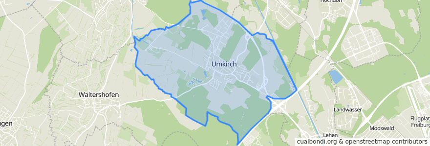 Mapa de ubicacion de Umkirch.