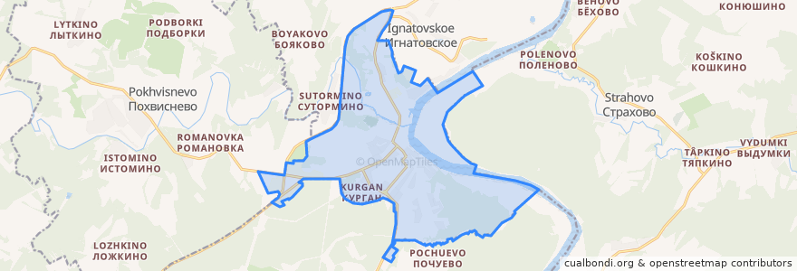 Mapa de ubicacion de городское поселение Таруса.