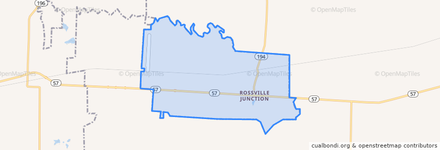 Mapa de ubicacion de Rossville.