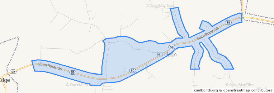 Mapa de ubicacion de Burlison.