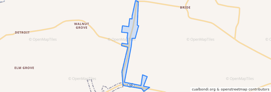 Mapa de ubicacion de Garland.