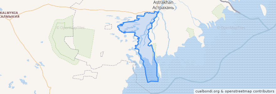 Mapa de ubicacion de Икрянинский район.