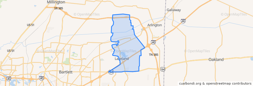 Mapa de ubicacion de Lakeland.