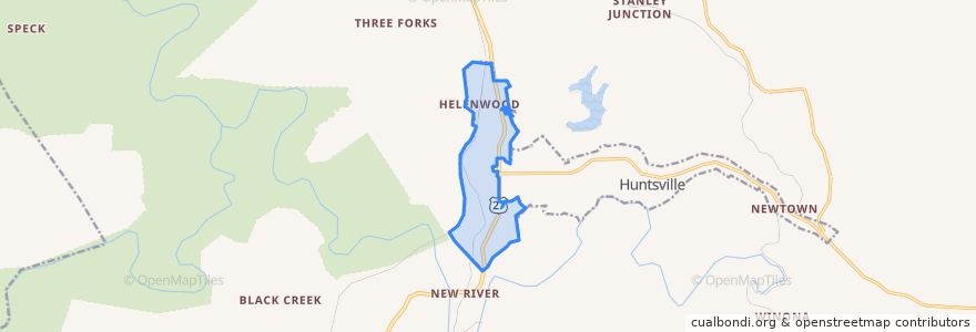 Mapa de ubicacion de Helenwood.