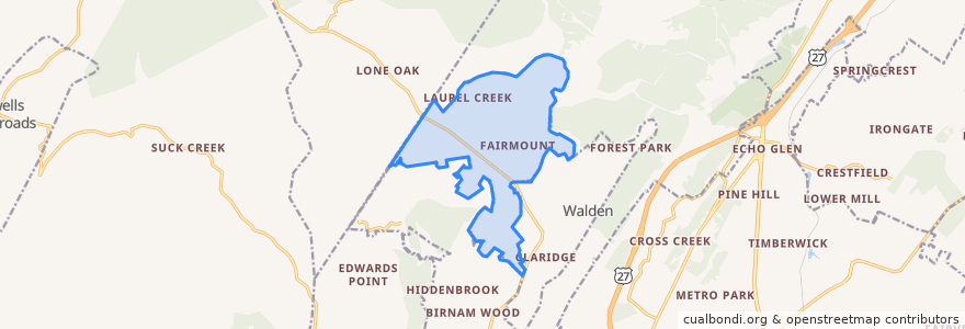 Mapa de ubicacion de Fairmount.