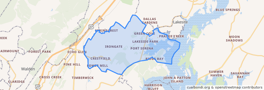 Mapa de ubicacion de Middle Valley.