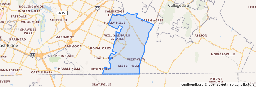 Mapa de ubicacion de East Brainerd.