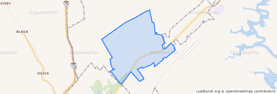 Mapa de ubicacion de Jacksboro.
