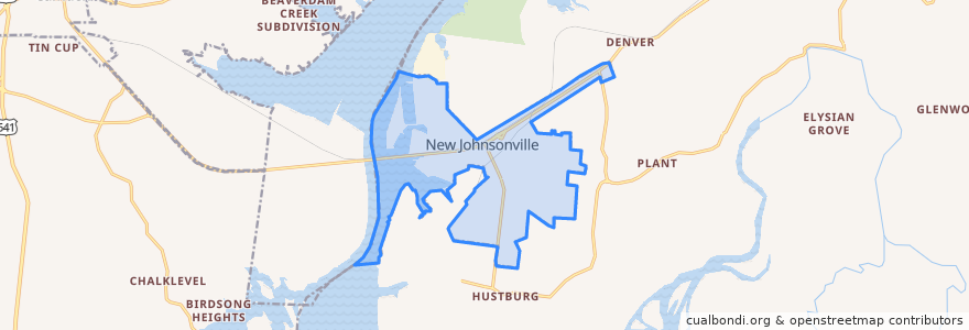 Mapa de ubicacion de New Johnsonville.