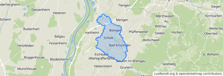 Mapa de ubicacion de Bad Krozingen.