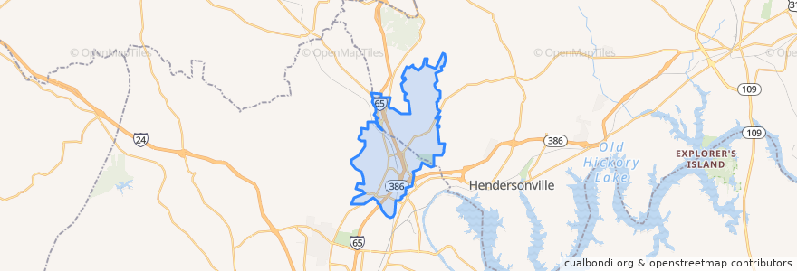 Mapa de ubicacion de Goodlettsville.