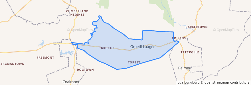 Mapa de ubicacion de Gruetli-Laager.