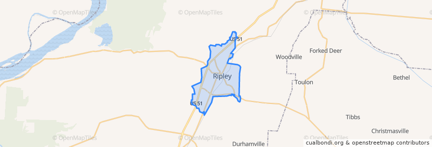 Mapa de ubicacion de Ripley.