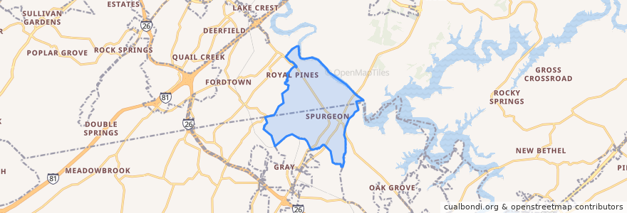 Mapa de ubicacion de Spurgeon.