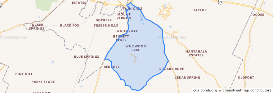 Mapa de ubicacion de Wildwood Lake.