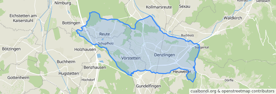 Mapa de ubicacion de GVV Denzlingen-Vörstetten-Reute.