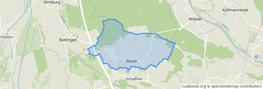 Mapa de ubicacion de Reute.