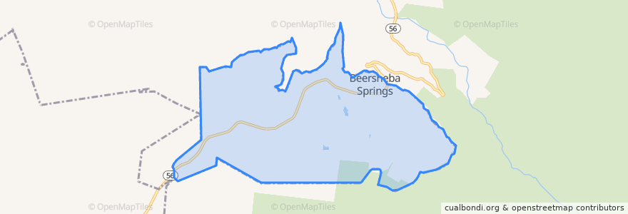Mapa de ubicacion de Beersheba Springs.