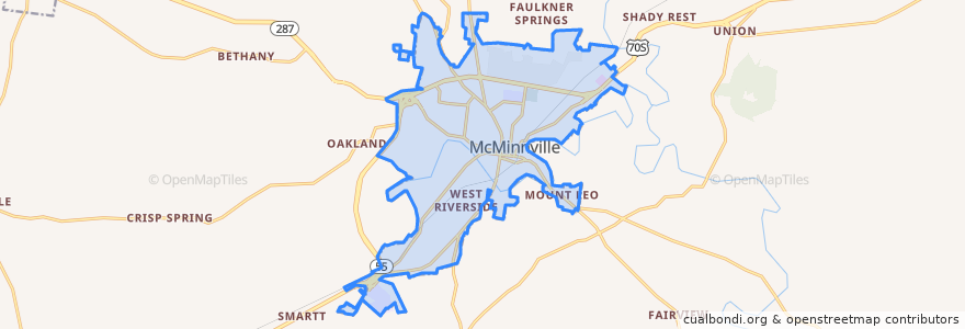 Mapa de ubicacion de McMinnville.