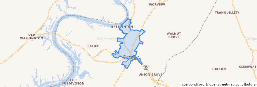 Mapa de ubicacion de Decatur.