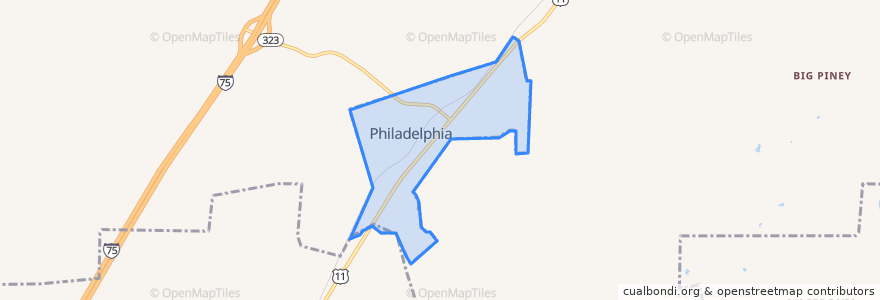 Mapa de ubicacion de Philadelphia.