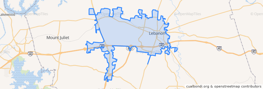 Mapa de ubicacion de Lebanon.