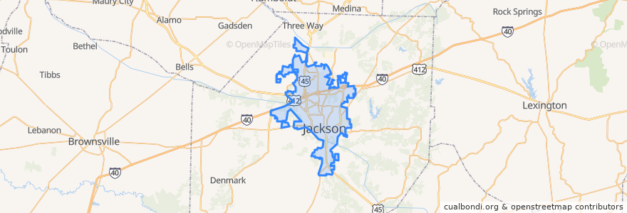 Mapa de ubicacion de Jackson.