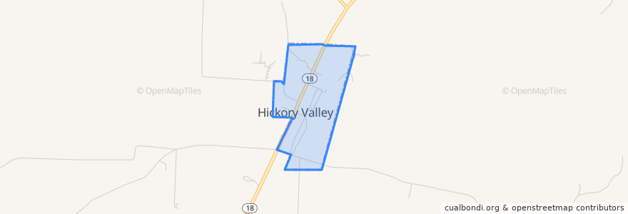 Mapa de ubicacion de Hickory Valley.
