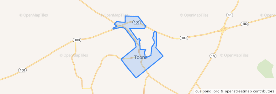 Mapa de ubicacion de Toone.