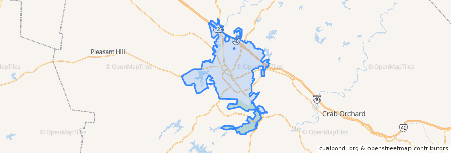 Mapa de ubicacion de Crossville.