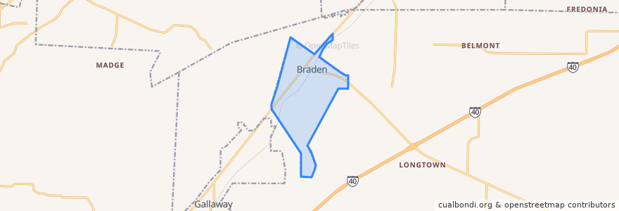 Mapa de ubicacion de Braden.