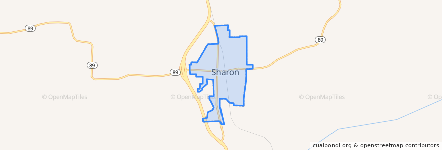 Mapa de ubicacion de Sharon.