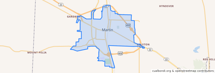 Mapa de ubicacion de Martin.