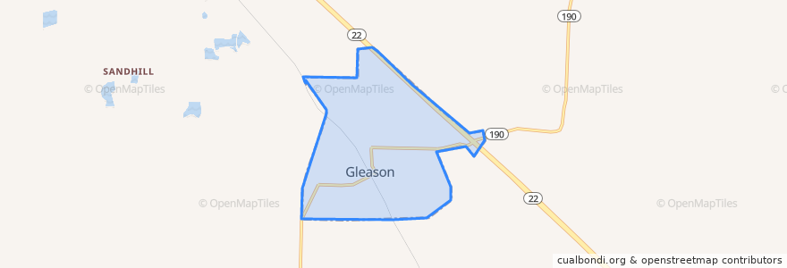 Mapa de ubicacion de Gleason.