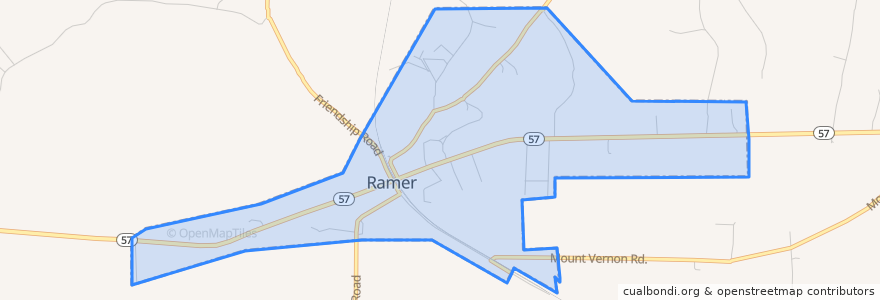 Mapa de ubicacion de Ramer.