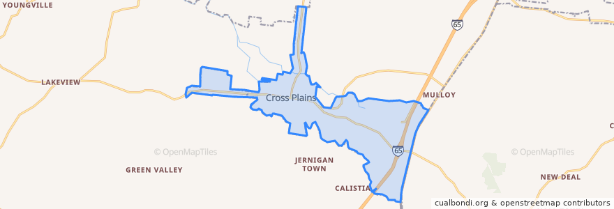 Mapa de ubicacion de Cross Plains.