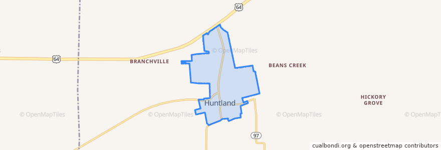 Mapa de ubicacion de Huntland.
