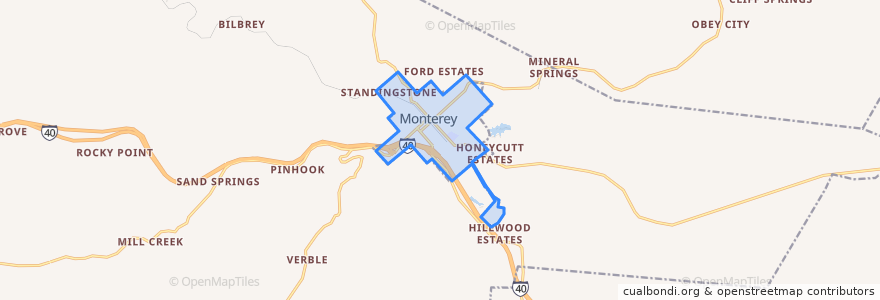 Mapa de ubicacion de Monterey.