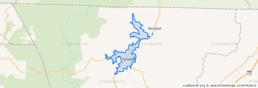 Mapa de ubicacion de Oneida.