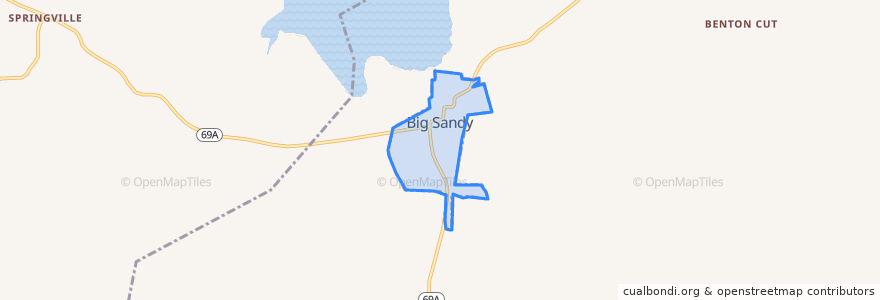 Mapa de ubicacion de Big Sandy.