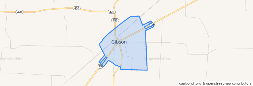 Mapa de ubicacion de Gibson.