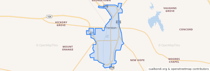 Mapa de ubicacion de Trenton.