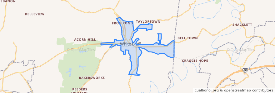 Mapa de ubicacion de White Bluff.