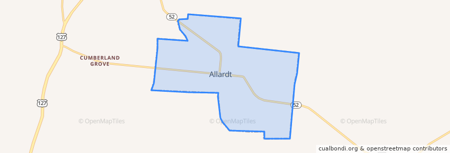 Mapa de ubicacion de Allardt.