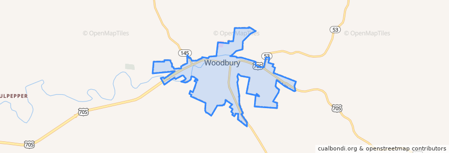 Mapa de ubicacion de Woodbury.