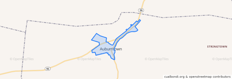 Mapa de ubicacion de Auburntown.