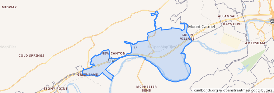 Mapa de ubicacion de Church Hill.