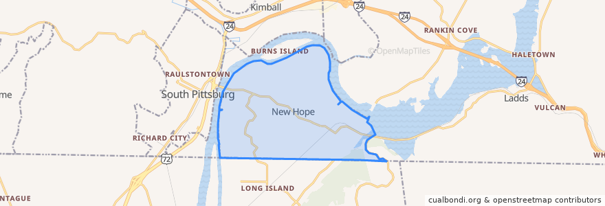 Mapa de ubicacion de New Hope.
