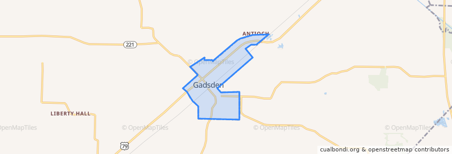 Mapa de ubicacion de Gadsden.