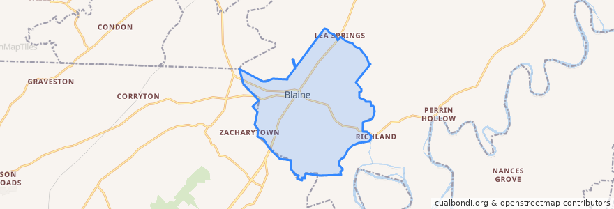 Mapa de ubicacion de Blaine.